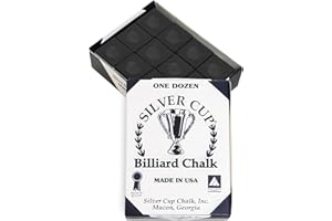 STERLING GAMING SILVER CUP Billiard CHALK - ONE DOZEN (Black)