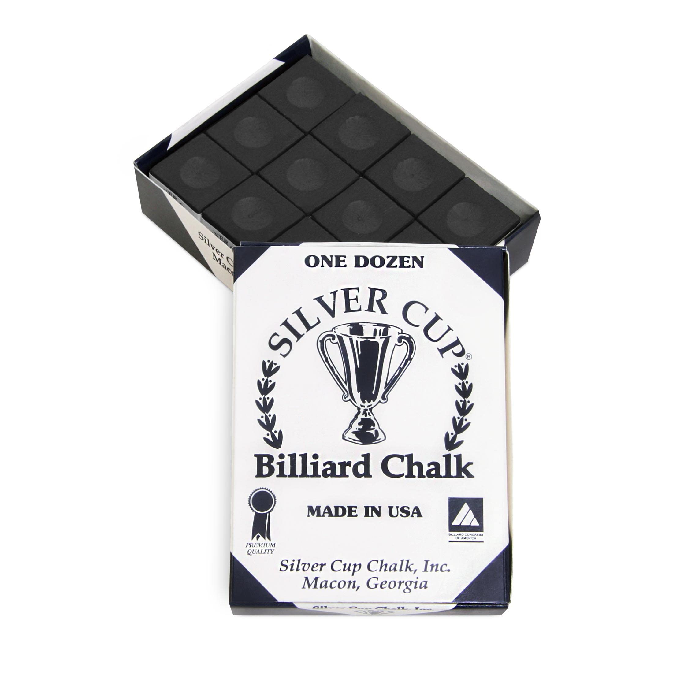 Silver Cup Pool / Billiard Table Cue Chalk Black 1 Dozen by Silver Cup
