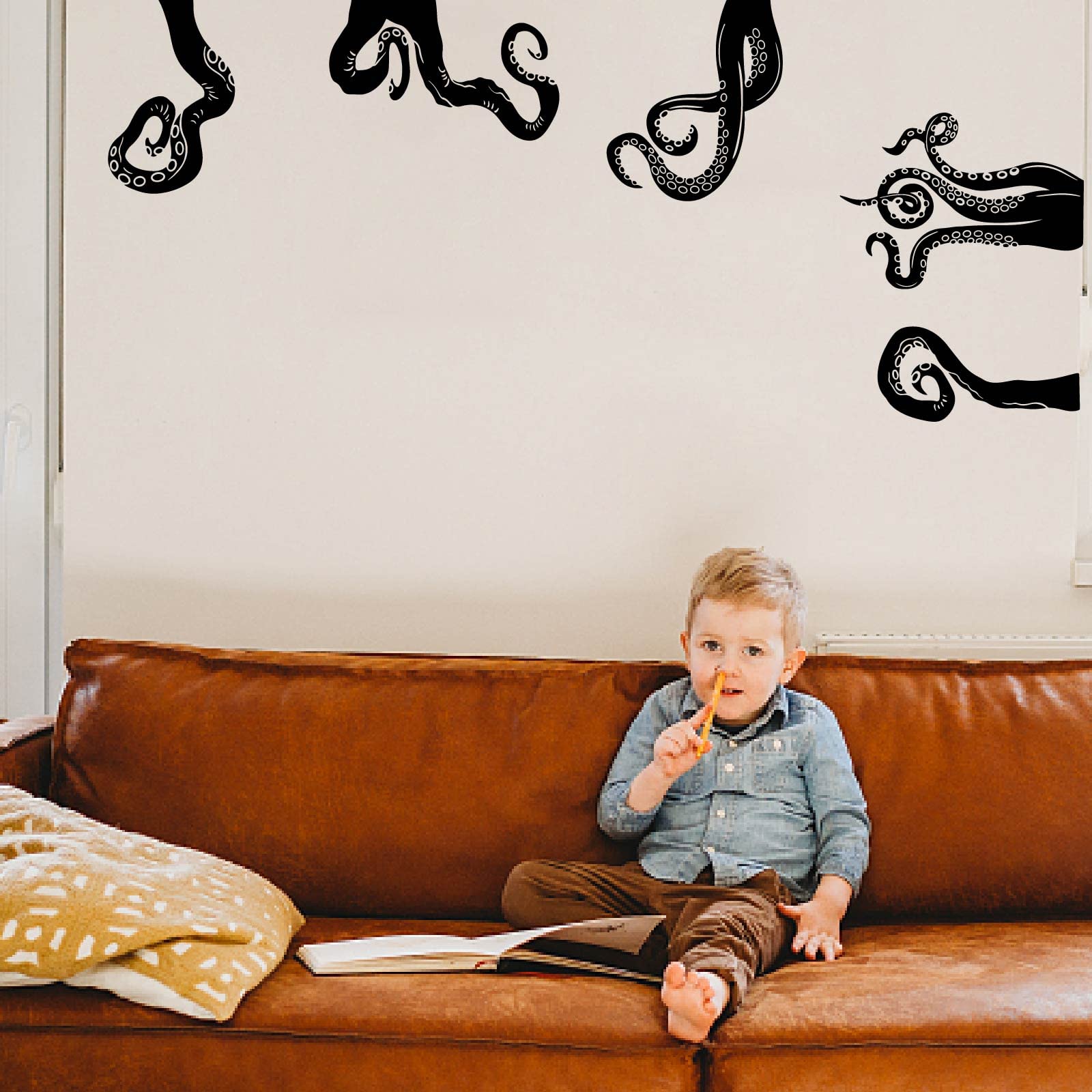 SUPERDANT Octopus Tentacles Wall Decals Sea Animal Theme Wall Stickers Small Size Wall Decor Vinyl Wall Art Sticker Decoration for living room Bedroom Bathroom Wall Sticker Vinyl Transfer