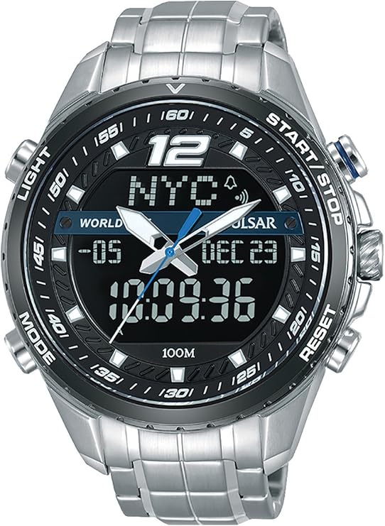 Pulsar Accelerator Mens Analogue Digital Quartz Watch with Stainless