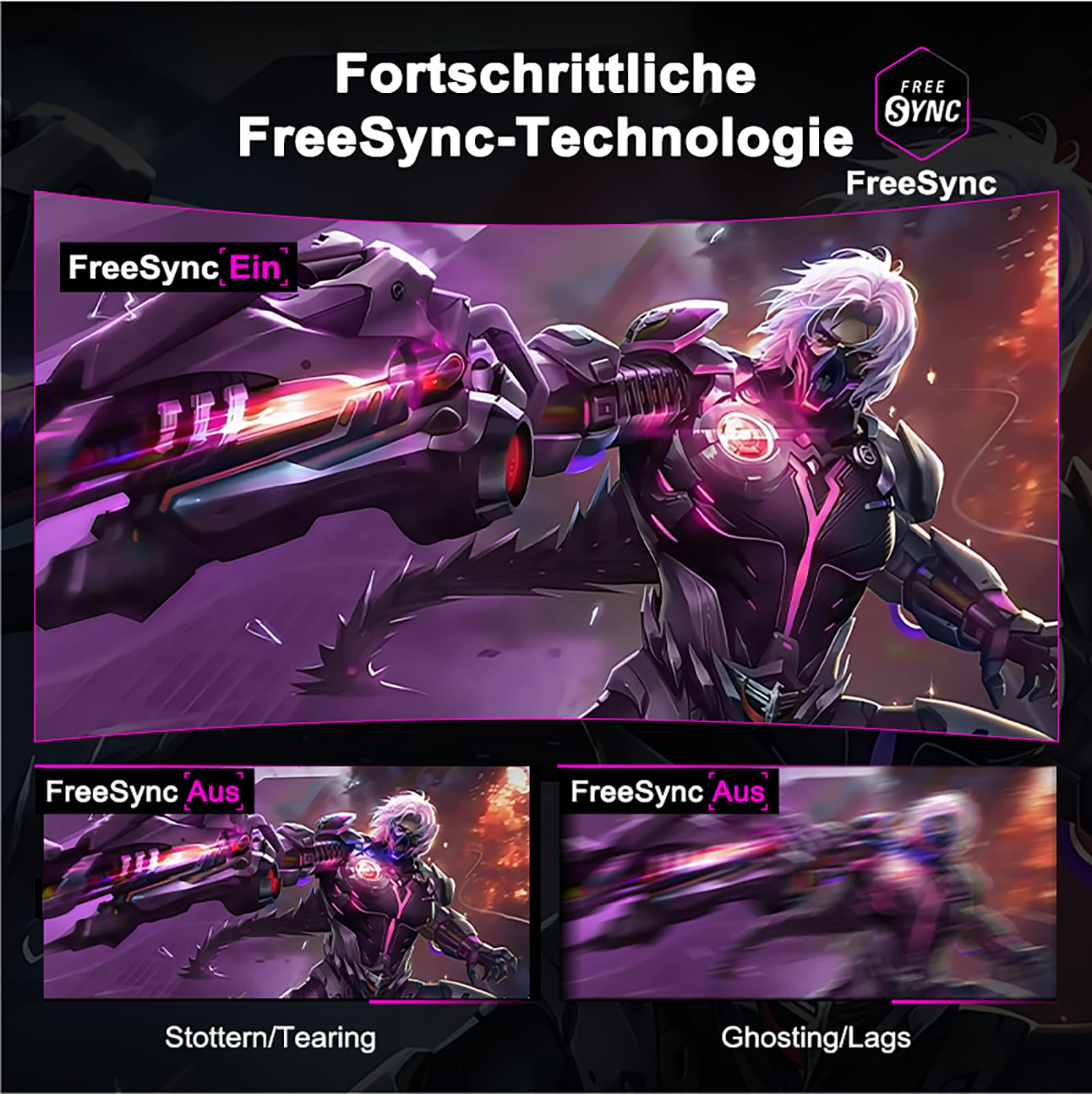 Minifire 27 Zoll Curved Gaming Monitor - 160Hz, FHD(1920x1080), VA 1500R, 1ms GtG, sRGB 110%, HDR, Adapive Sync, Blaulichtfilter, VESA 100 * 100, HDMI 2.0/DP 1.2 mit HDMI-Kabel (MFG27C1L) 7