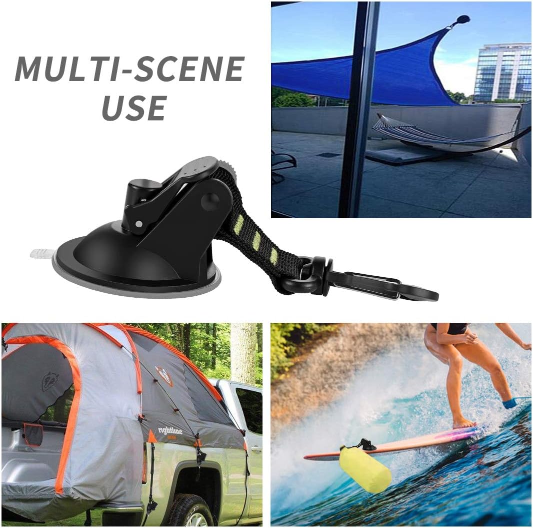 Suction Cup Anchor with Securing Hook Tie Down,Camping Tarp Accessory