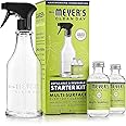 MRS. MEYER'S CLEAN DAY Multi-Surface Cleaner Dispenser and Concentrate Starter Kit, 1 Glass Dispenser (16 Fl. Oz.) and 2 Concentrated Refills (2 Fl. Oz. each), Lemon Verbena, Makes 32 Fl. Oz. Total