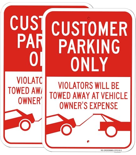 No Parking Sign - 24x30 Inches, 3M Reflective Aluminum, Towed At Owner's Expense, Fade Resistant, Made In USA