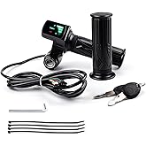 Riyitauto 48V Ebike Full Twist Throttle,LCD Display and Key Lock, Universal Electric Bike Throttle Grip for Ridstar Q20/ Q20Lite / Q20Pro / H20 / H26 Pro / H20 Pro,Motorcycle Scooter Plug and Play
