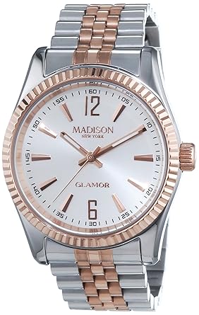 MADISON NEW YORK Unisex-Armbanduhr Glamor Analog Quarz Edelstahl beschichtet L4791C3