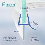 HNNHOME 870mm Pre-Curve Bath Shower Screen Seal Strip for 4-6mm Glass view 4
