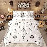 Erosebridal Western Aztec Comforter Set Twin Size - 7 Pieces, Boho Farmhouse Bedding Set Ethnic Southwest Bull Skull Cow Bed in A Bag King with Sheets American Native Exotic Comforters, Pillowcases