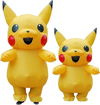 Amazon Uuコンセント大人用pikachu新しいコスプレハロウィンパーティーポケモンgo Inflatable Mascotコスチュームジャンプスーツmovieテーマ Uu Outlets スポーツ アウトドア