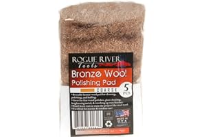 Rogue River Tools Bronze Wool Pads - COARSE (5pc). Marine, Glass, Wood, Industrial|Soft Touch, No Rust! ~Made in The USA