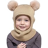 YATEEN Baby Winter Hat Scarf Set Kids Warm Windproof Knit Hood Fleece Hat