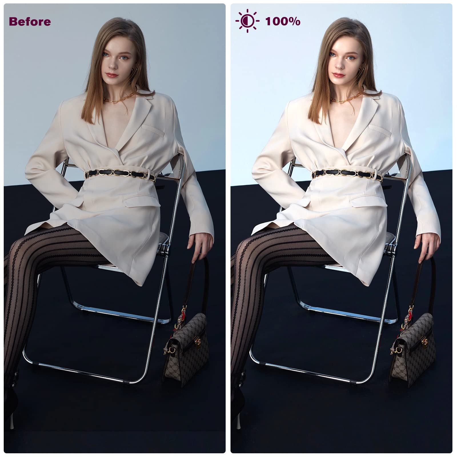 Photography Lighting Kit Dimmable 5600K USB Led Video Studio Streaming Lights with Adjustable Tripod Stand and Color Filters for Table Top/Photo Video Shooting