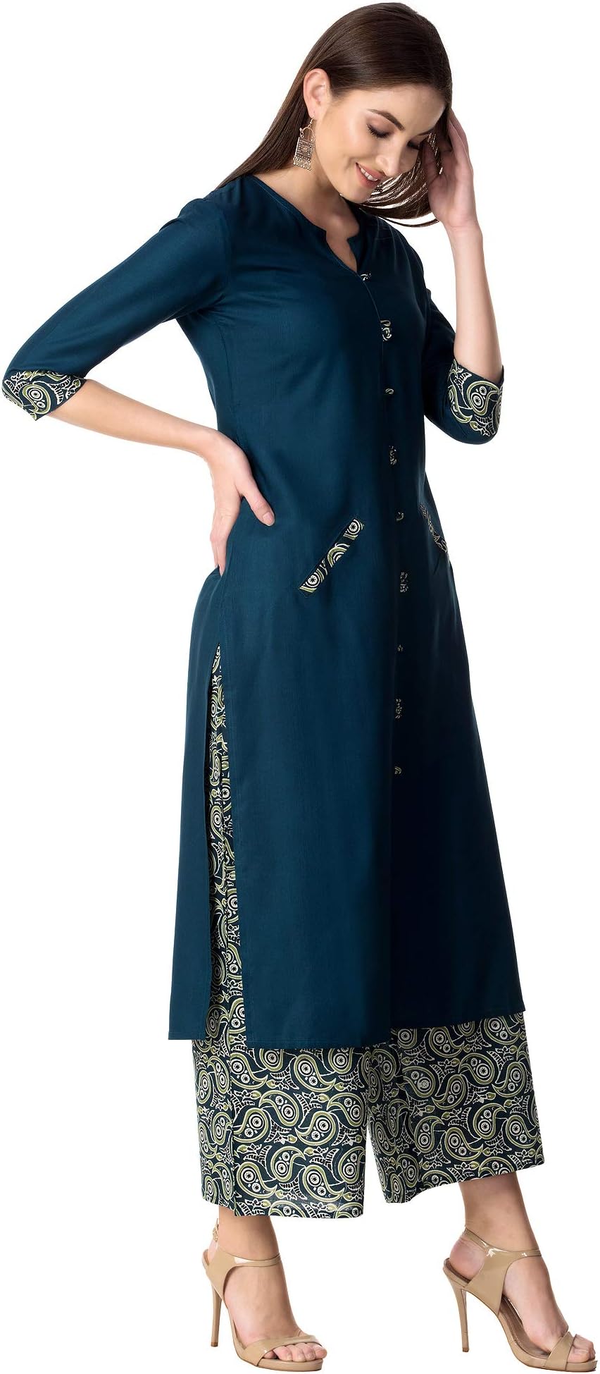 Khushal K Women's Rayon Kurta With Palazzo