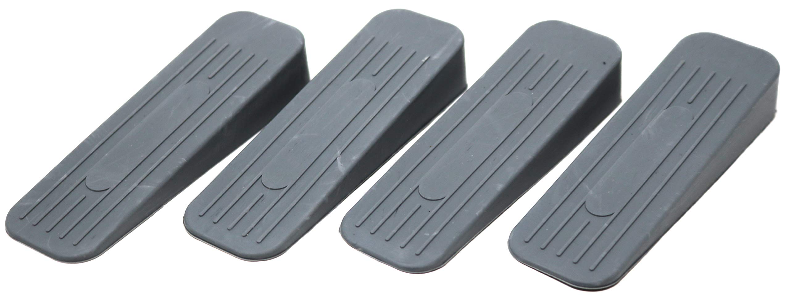 fiXte Deluxe Heavy Duty Non-Slip Rubber Door Wedge Stopper (4, Dark Grey)