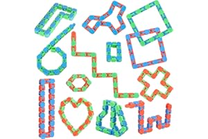 ANZMTOSN Cool Flippy Chain Party Favors, 20 Pack Wacky Tracks Snap Click Fidget Chain Toys for Kids, Sensory Snake Puzzles, Stress Relief, Party Supplies Classroom Rewards Prizes Gifts for Boys Girls