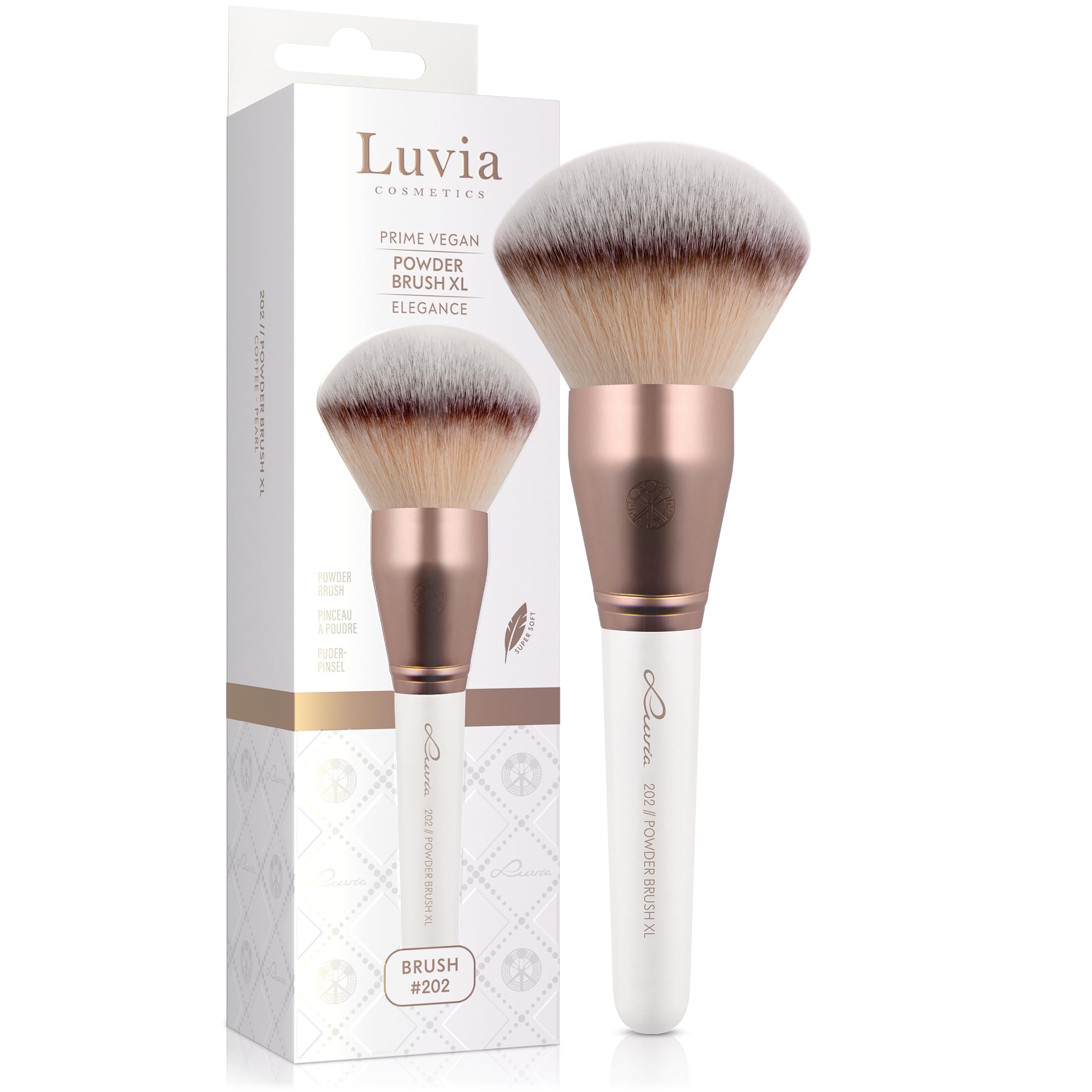 Luvia Professional Makeup Brush, XXL Powder Brush, Large Powder Make-Up Brush, Giant Powder Brush, Vegan Cosmetic Brush, 202 // Powder Brush XL - Elegance