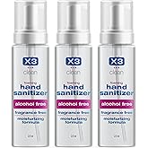 X3 Clean Foaming Hand Sanitizer, Alcohol Free and Fragrance Free, Kills 99.9% Germs, Moisturizing Formula, Travel Size 2.5 oz (3 Pack)
