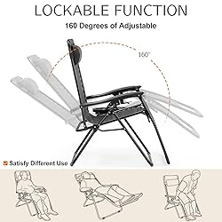 Sweetcrispy Zero Gravity Chairs, Set of 2 Portable