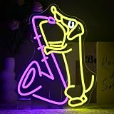 SIGNSHIP Dachshund Sax Neon Sign Wall Decor LED Light