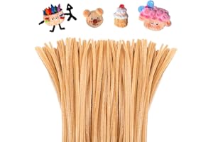 Mnuizu 200pcs Pipe Cleaners,Pipe Cleaners Chenille Stems for Craft, Fuzzy Sticks Christmas Craft Supplies for DIY Art & Creative Crafts Decorations（Apricot）