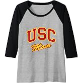 USC USC Mom Retro Script Style Raglan Baseball Tee