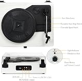 Udreamer Vinyl Record Player Wireless Turntable 3 Speeds Built in Speakers White view 6