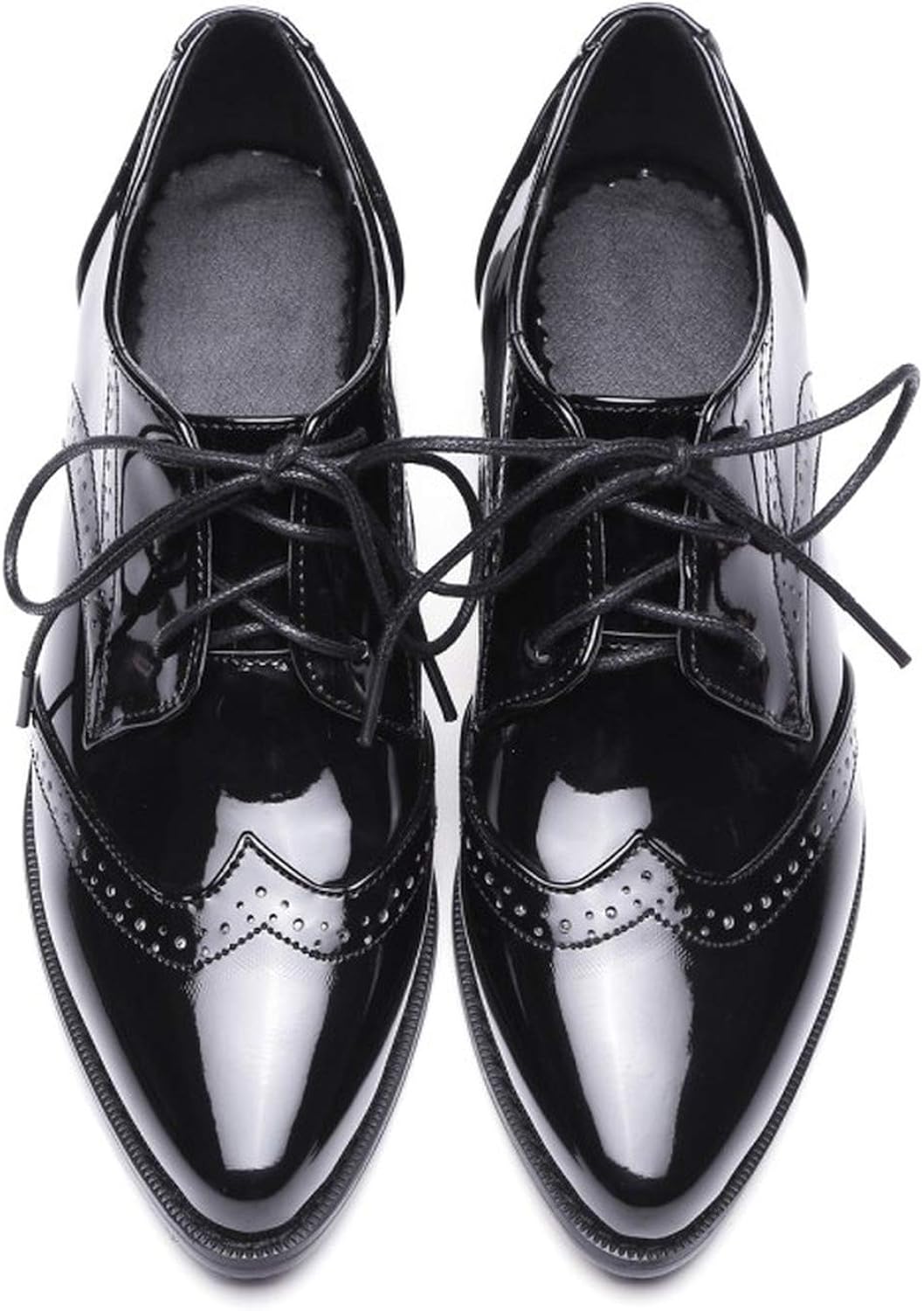 black patent leather oxford women's shoes