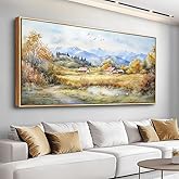 PHAOHUAXM Canvas Wall Art For Living Room Farmhouse Dining Room Home Wall Decor For Bedroom Office Wall Decoration Rural Landscape Painting Wood Frame Prints Pictures Artwork Aesthetics 20"x40"