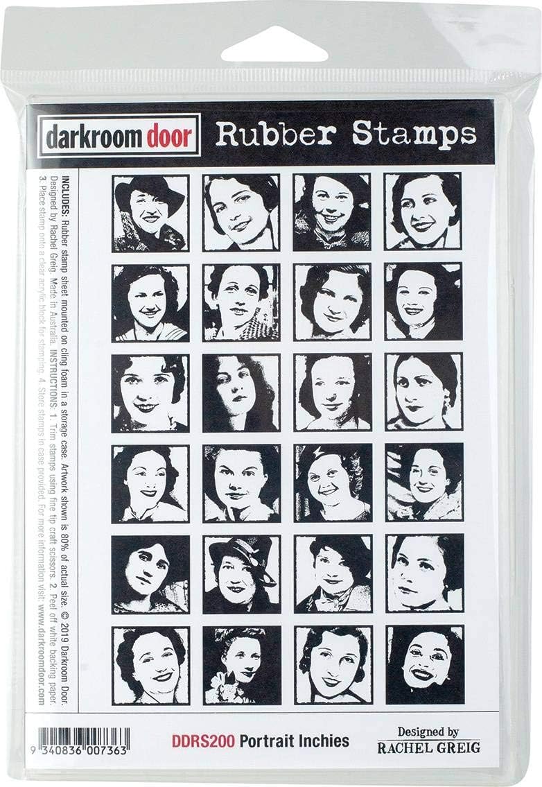 Darkroom Door DDRS200 Cling Stamps 7"X5"-Portrait Inchies, Red