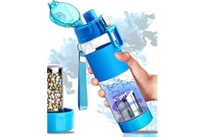 Filterelated Alkaline Water Bottle 22oz Minerals Filtered Reduce ORP Ph Water Filter Alkaline 9.5, Alkaline Water Filter Bottle for Sports,Camping