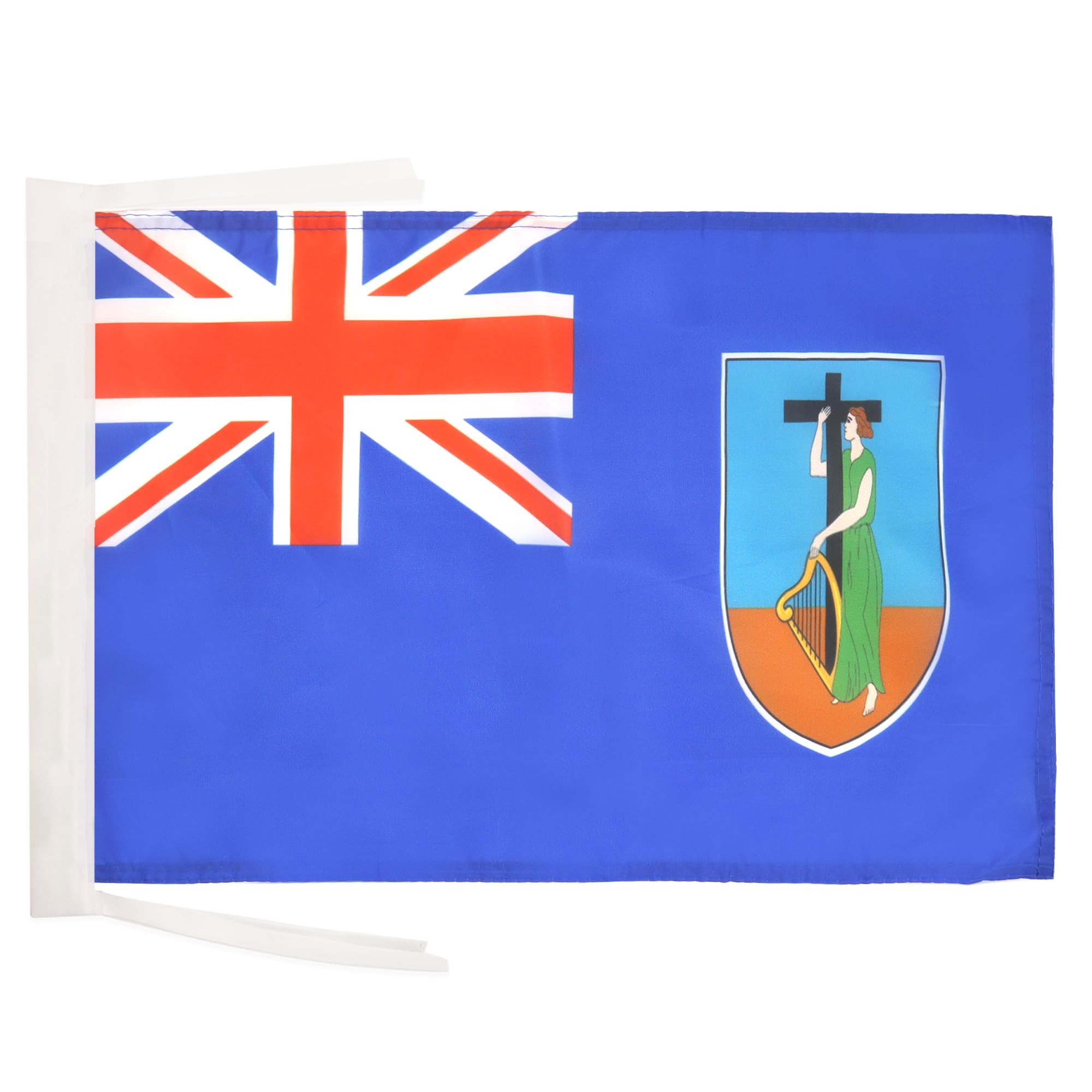 AZ FLAG - Montserrat Flag - 18'' x 12'' - 100% Polyester Montserratian - English Small Banner with Two Cords - Fade Resistant - Vivid Colors - 18x12 in - 45x30 Cm โ image 1