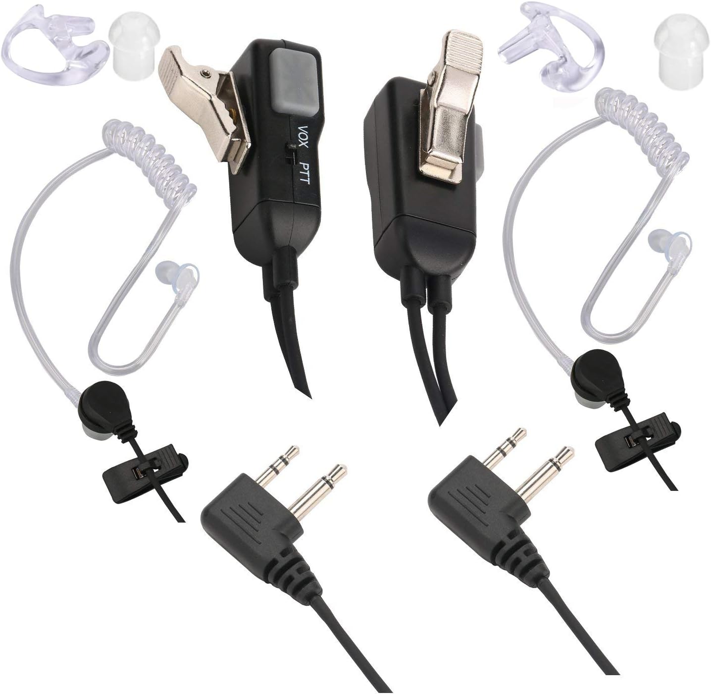 Two Way Radio Earpiece Noise Canceling Transparent Security Headphones Walkie Talkie Earphone with PTT/VOX – Pair: Car Electronics