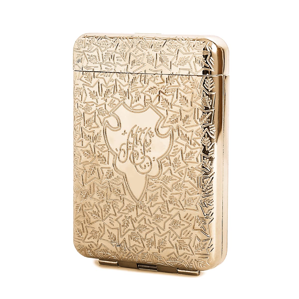 ONEONTA Metal Vintage Case - Front Pocket Carrying Case - Premium Storage Box for Women and Men Gift, Holds 12, up to 84mm, Gold