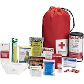 American Red Cross Licensed Deluxe Personal Safety Emergency Pack | Trauma Supplies, Medical Backpack, Bandages, Wipes, Gloves, Whistle, More
