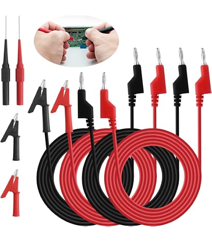 Clip A Coccodrillo Kelvin Per Misuratore LCR - 4 Connettori A Banana, Per SMD