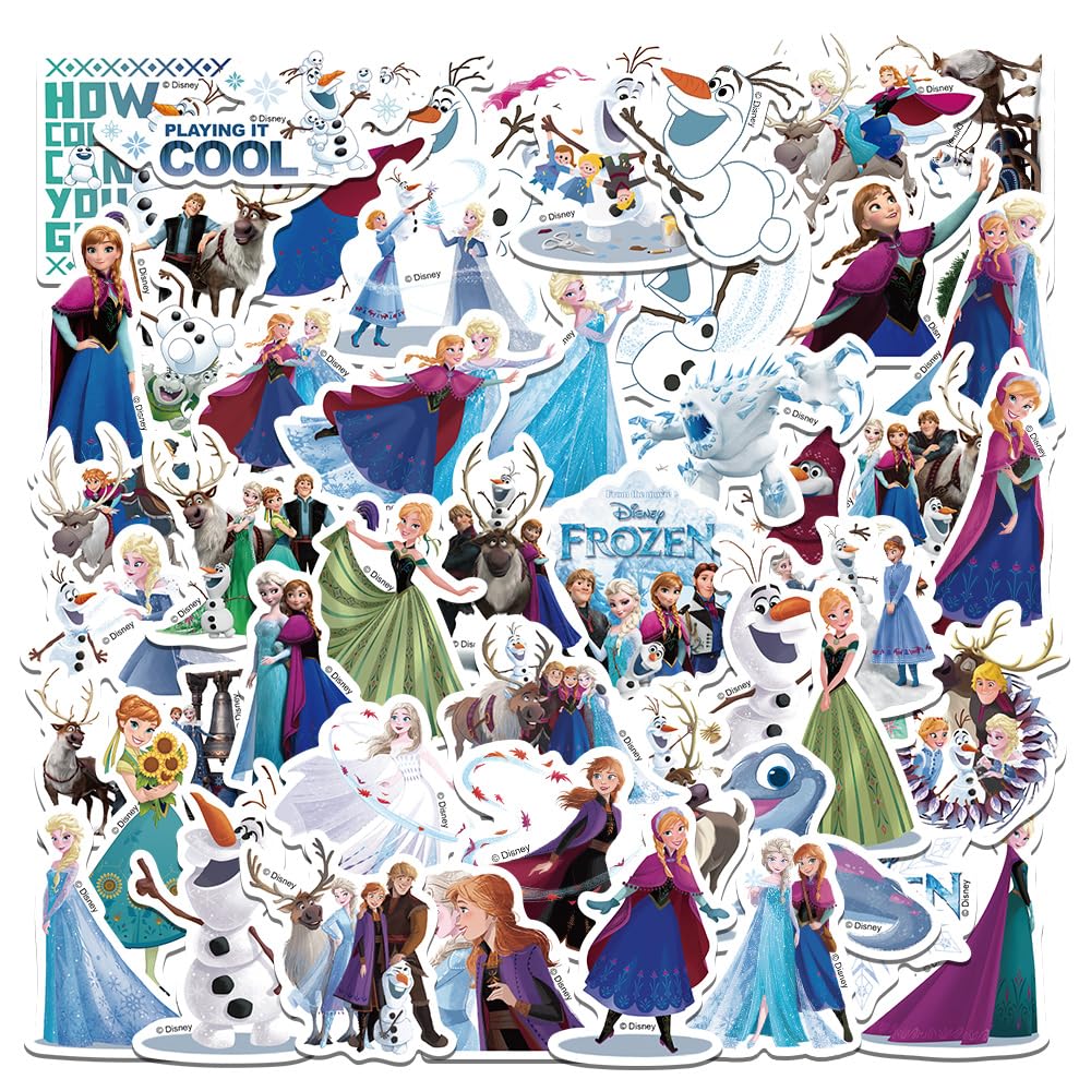 50pcs Frozen Cartoon Stickers for Girl Water