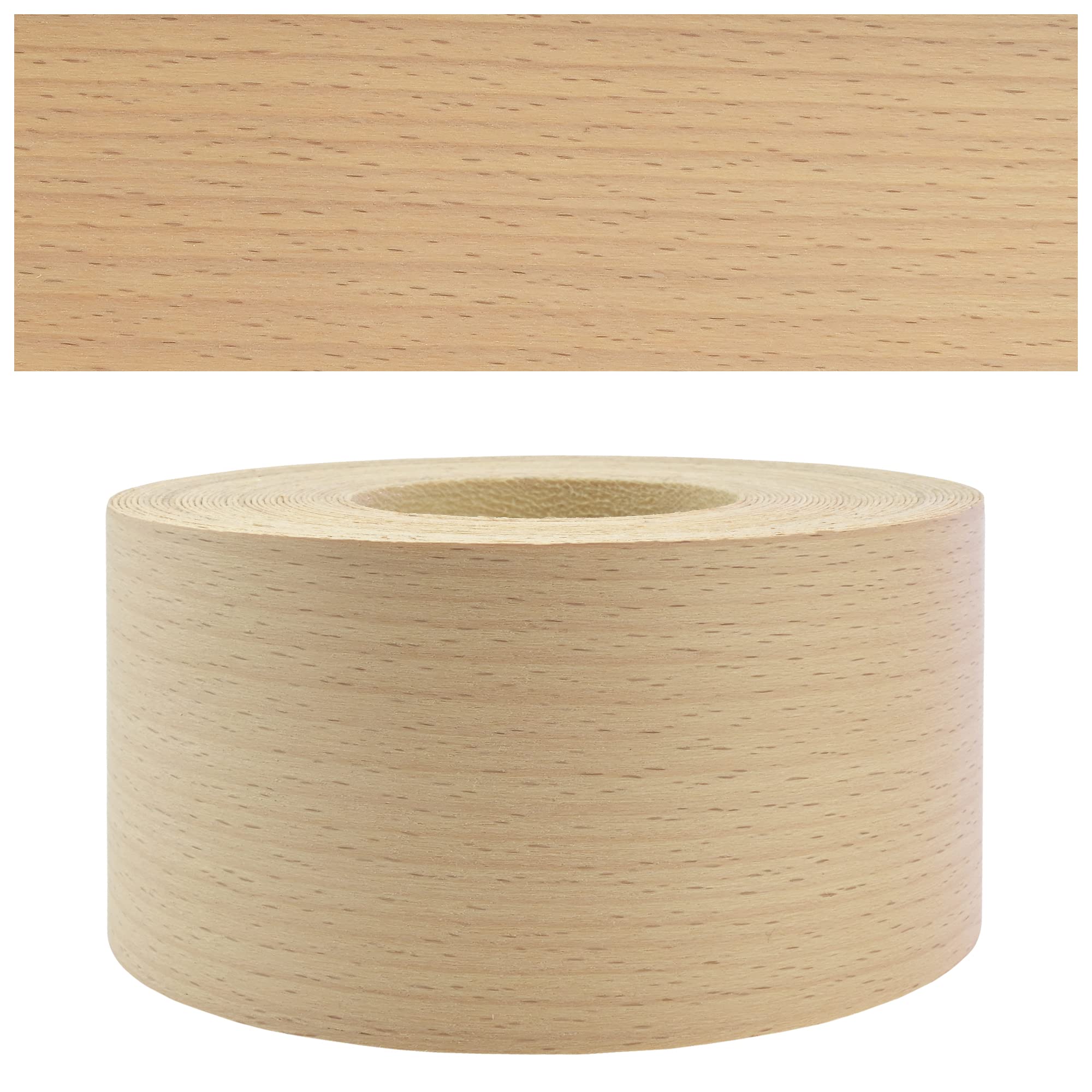 Mprofi MT® Real Wood Veneer Edging Banding | Beech | 60mm x 5m | Edge Tape | Iron-On Edge Trim with Hot Melt Adhesive | Durable & Easy to Apply for Furniture, Shelves & Worktops