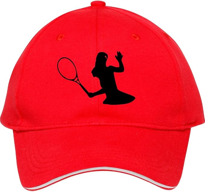 red tennis hat