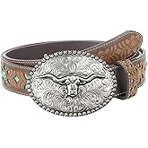 TOPACC Western Belts for Woman Men with Western Buckle Cowboy Cowgirl Country Belt for Jeans Pants