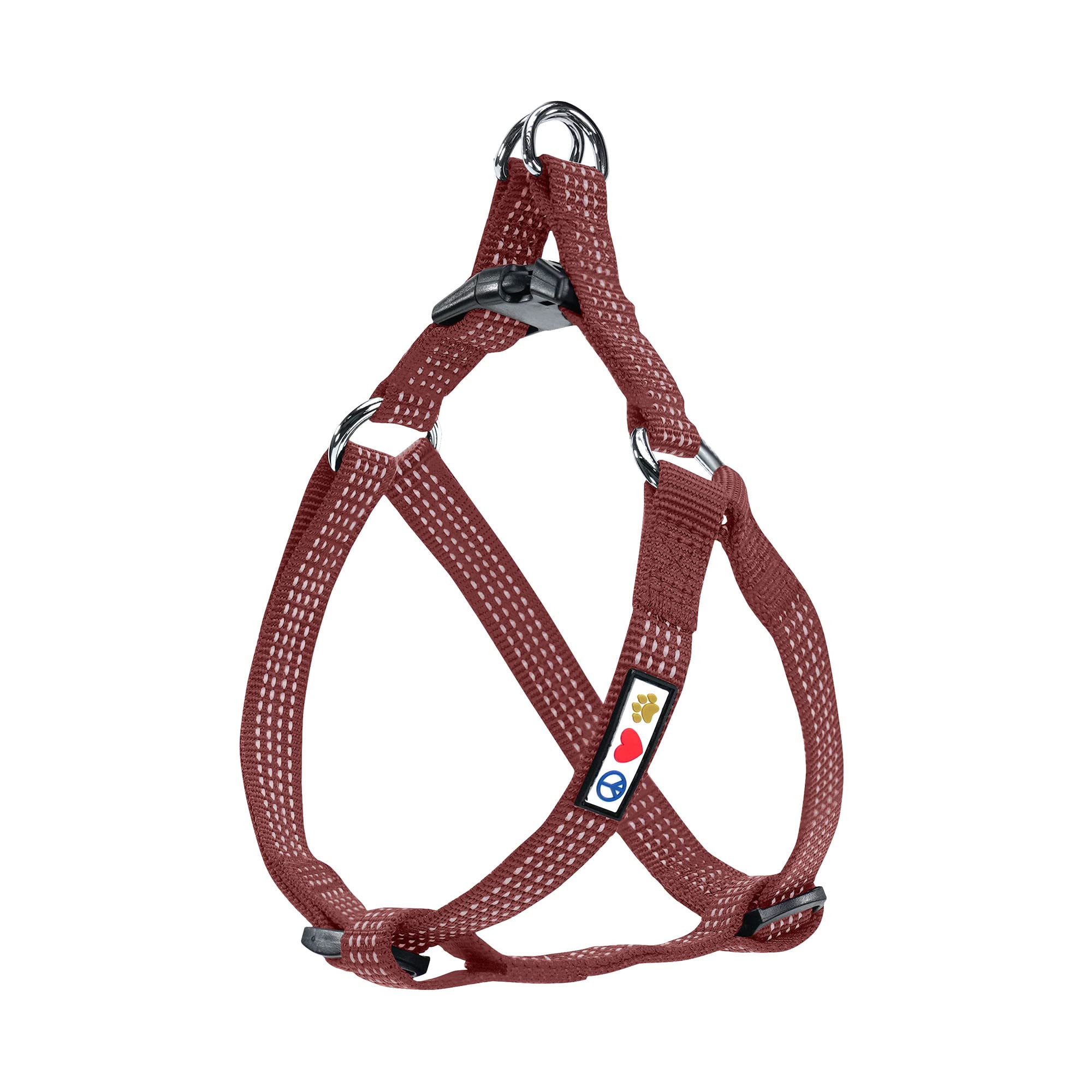 PAWTITAS Medium Dog Harness - Reflective & Adjustable Puppy Harness in Marsala Brown