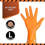 JFA Medical Large Orange Diamond Grip Nitrile Gloves Powder Free Latex Free 50 view 4