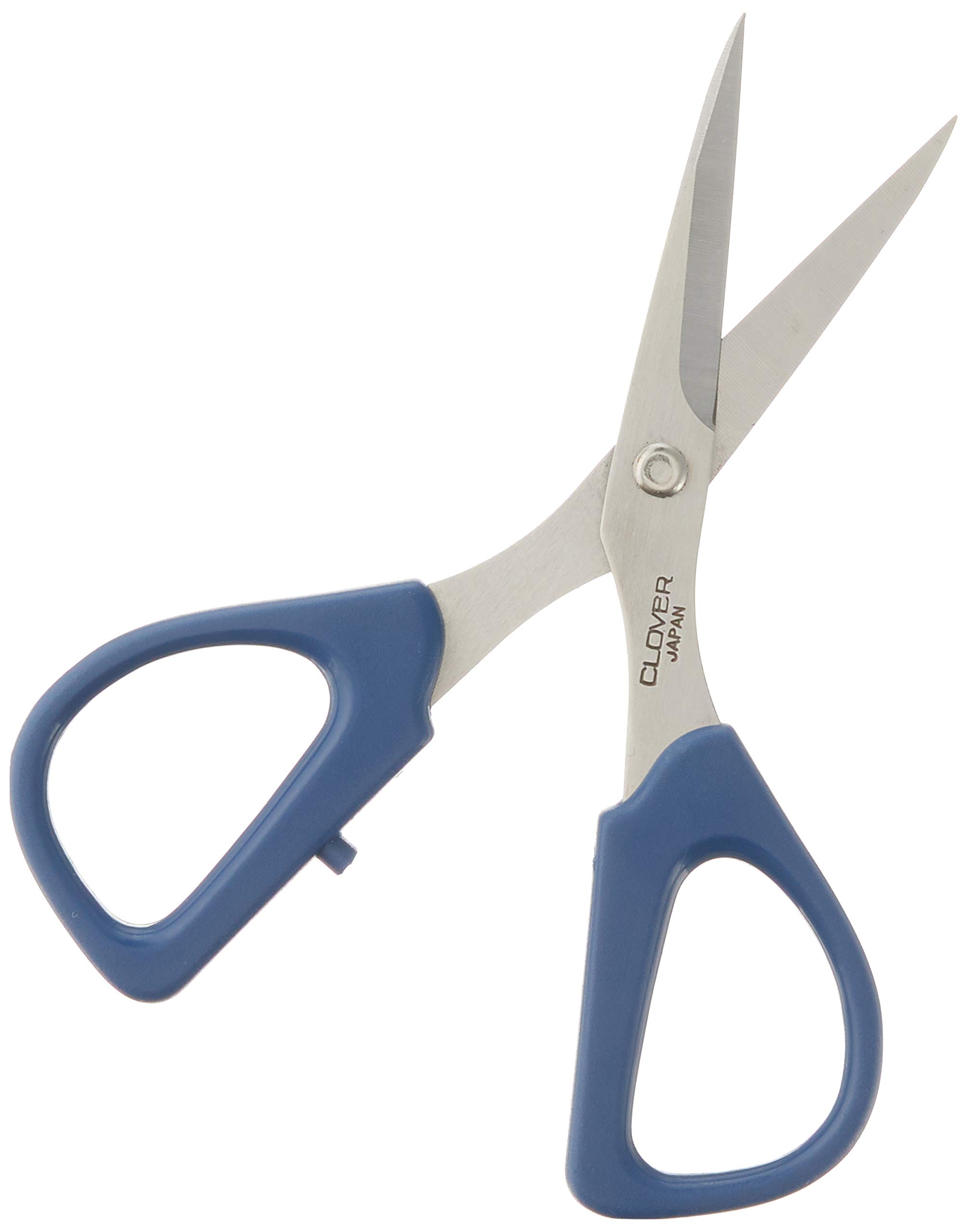 Clover Patchwork Scissors: Mini, Steel, Silver/Blue, 1,4.5in