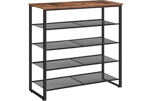 HOOBRO Shoe Rack, 5-Tier Shoe Storage Unit, Shoe Organizer Shelf for 16-20 Pairs, Saving Space, Durable and Stable, for Entry