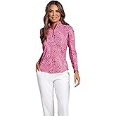 IBKUL UPF 50+ Sun Protection, Icefil Cooling, Moisture-Wicking Amanda Print Long Sleeve Mock Neck Top