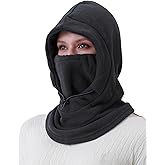 Fleece Balaclava Ski Mask Winter Face Mask for Women Men Thermal Hooded Scarf Face Cover for Cold Weather
