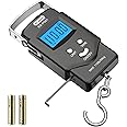Fish Scale, Dr.meter 110lb/50kg Backlit LCD Display Digital Scale with Built-in Measuring Tape - Electronic Fishing Postal Ha
