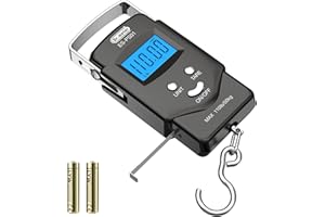 Fish Scale, Dr.meter 110lb/50kg Backlit LCD Display Digital Scale with Built-in Measuring Tape - Electronic Fishing Postal Ha