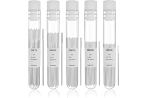 VONEEDL Large Eye Blunt Tapestry Needles (Pack of 45) with 5 Storage Tubes Included - Stainless Steel - Perfect for Darning, Embroidery, Cross-Stitching, Crafting, Knitting, Weaving