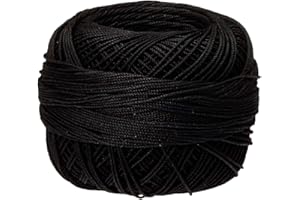 Handy Hands Lizbeth Egyptian Cotton Crochet Thread, Tatting Thread, and Knitting Thread Lace Size 10 (25 Grams 122 Yards) – HH10604, Black
