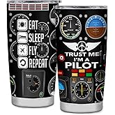 ZAHUOMUG Pilot Airplane Aviation Gifts for Men,Cool Retirement Birthday Christmas Gifts for Pilots Aviation Lovers Dad Son Husband,Coffee Travel Tumbler Mug Cup 20oz